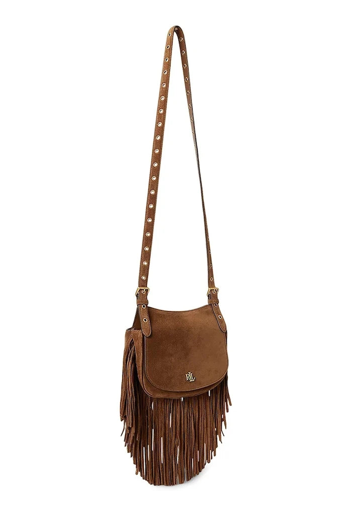 Lauren Ralph Lauren kadın süet crossbody çanta