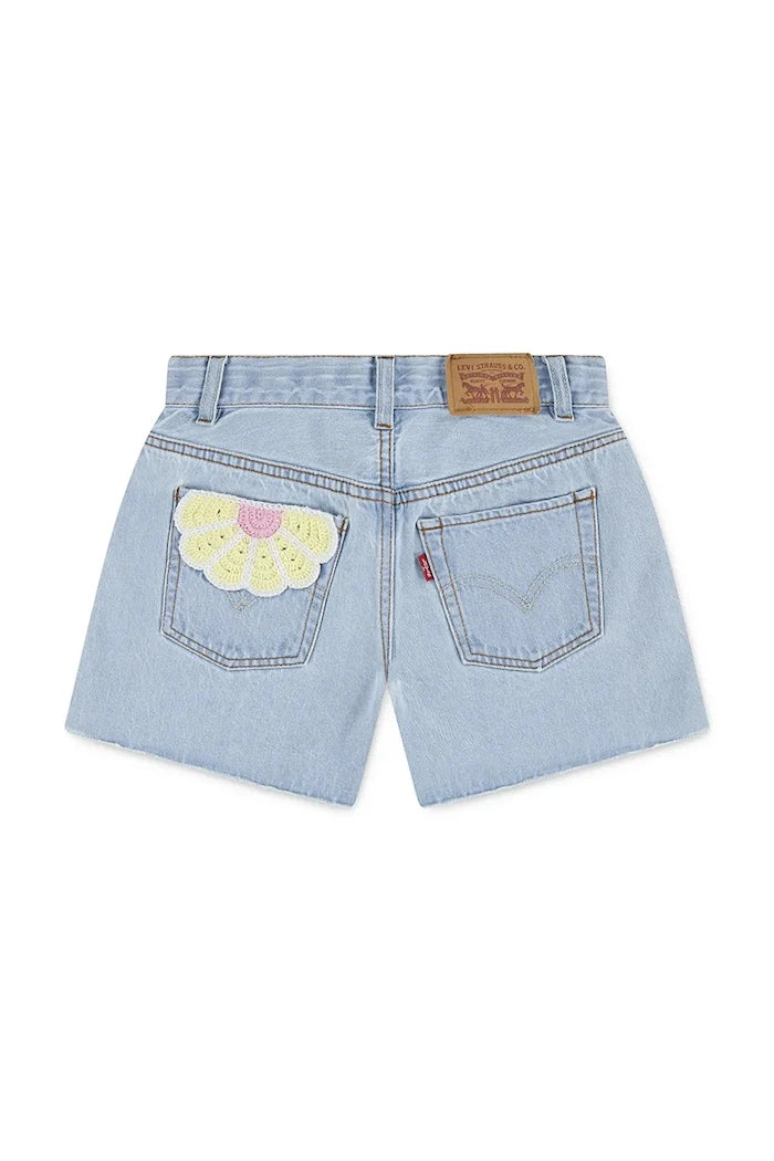 Levi's çocuk denim kısa şort CROCHET APPLIQUE A LINE SH