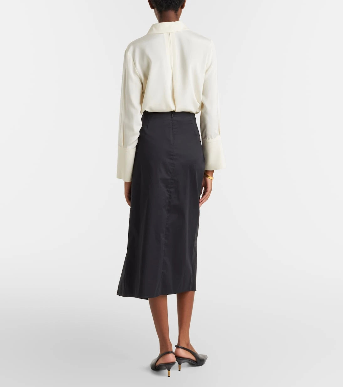 Max Mara - Paggi gathered cotton-blend midi skirt