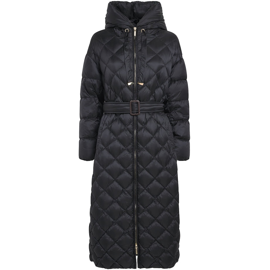 Max Mara Black The Cube Quilted Down Parka Coat