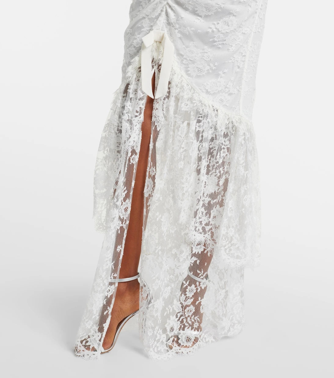 Alessandra Rich - Bow-detail ruched lace gown