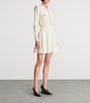 Balmain White Crocodile-Knit Flared Midi Skirt