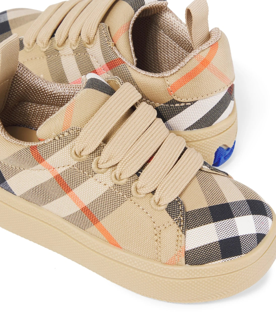 Burberry Kids - حذاء سنيكرز قماش بنقشة مربعات بربري