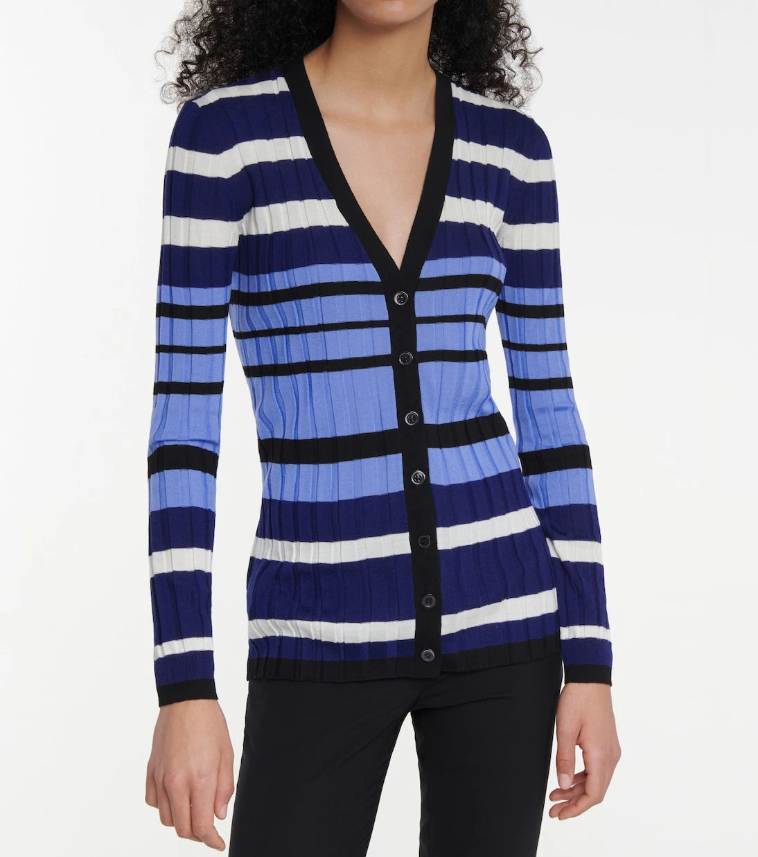 Marni - Striped ribbed-knit wool cardigan