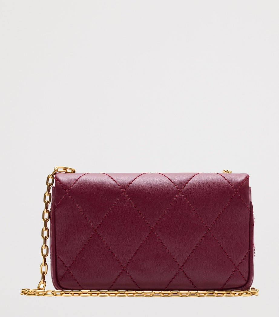 Burberry Red Leather Quilted Clutch Bag