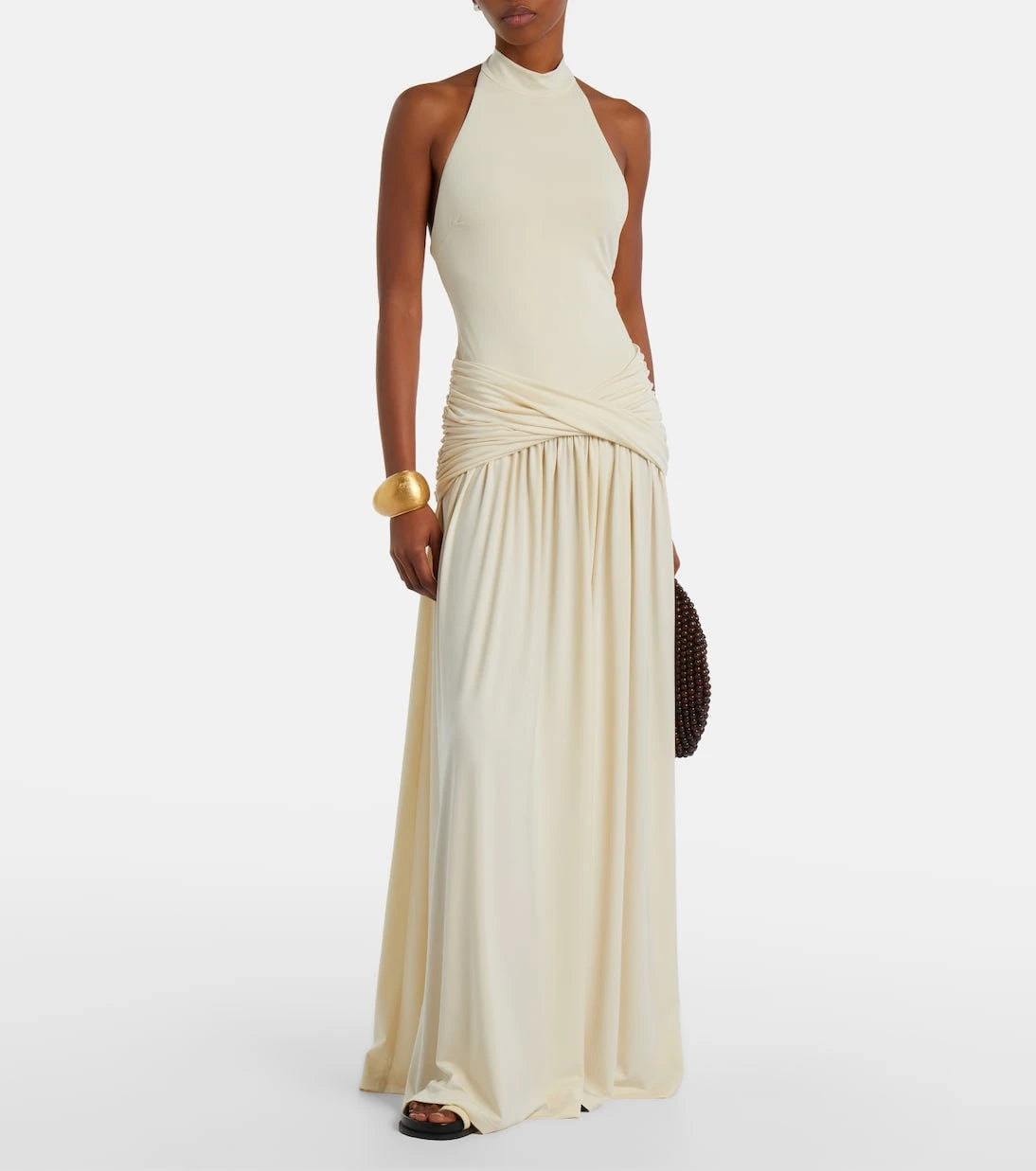Bananhot - Zoya draped halterneck maxi dress