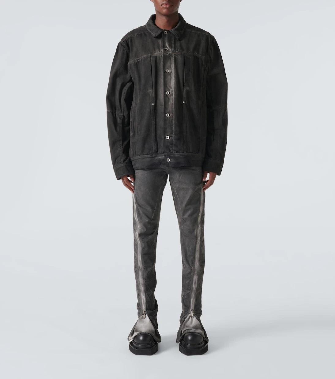 Rick Owens - Paneled tapered jeans