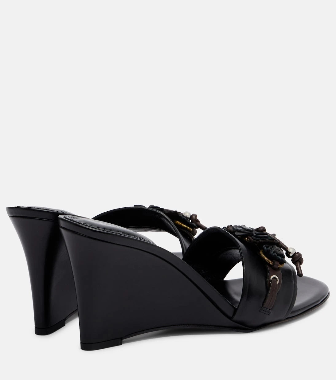 Isabel Marant - Anee embellished leather wedge mules