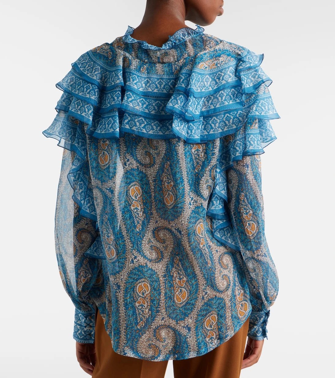 Etro - Paisley ruffled silk blouse