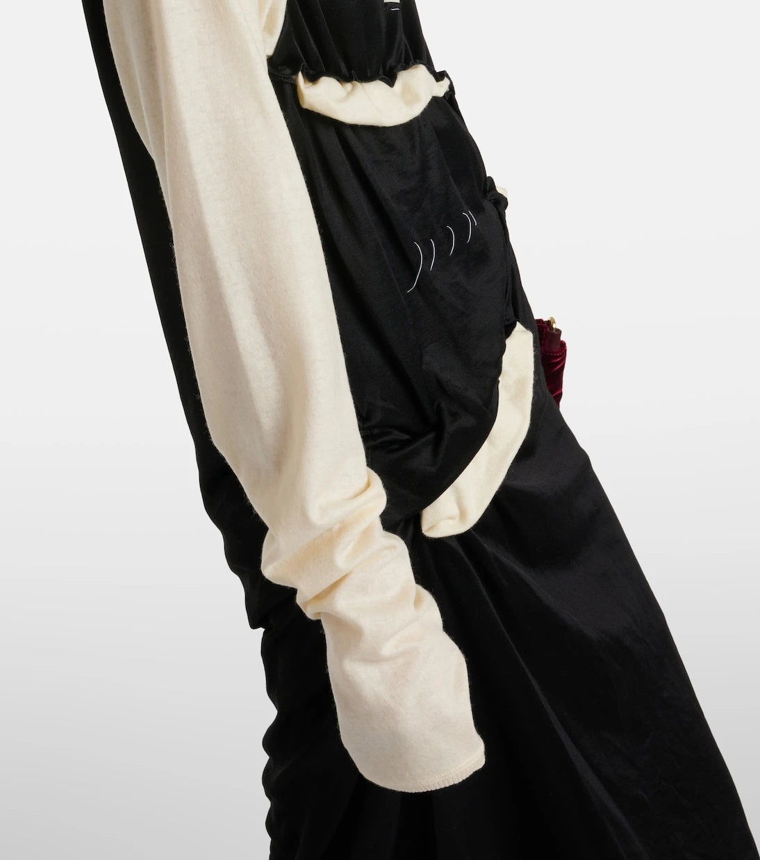Maison Margiela - Spliced gathered jersey midi dress