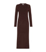 Brunello Cucinelli Brown Cable-Knit Maxi Dress