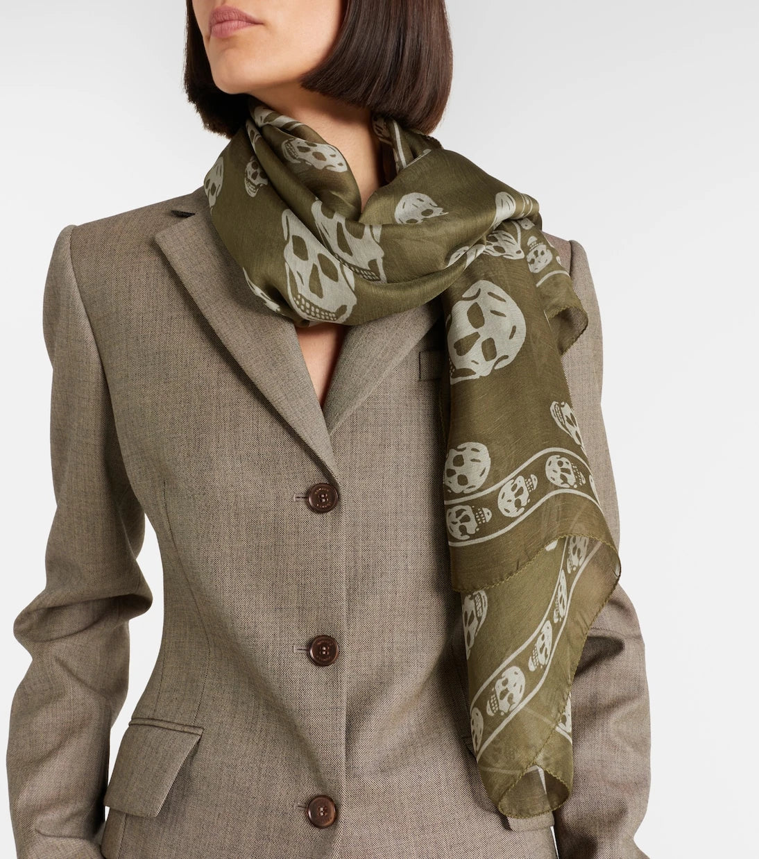 McQueen - Printed silk scarf