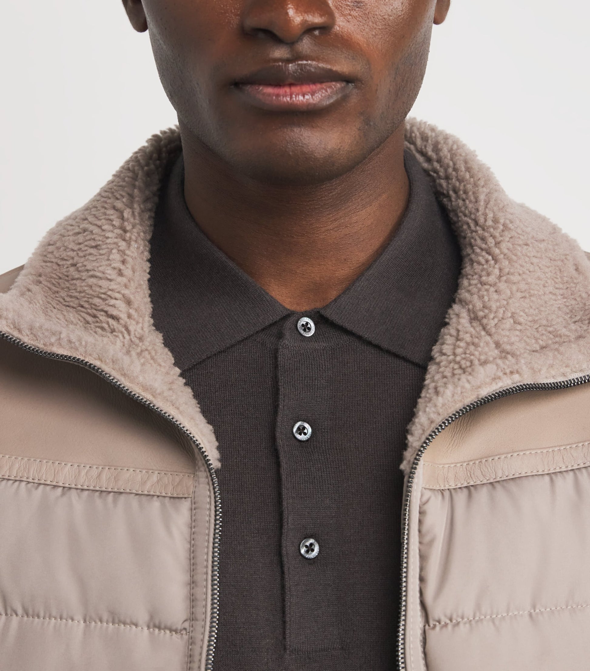 Cashmere-Silk Polo Sweater