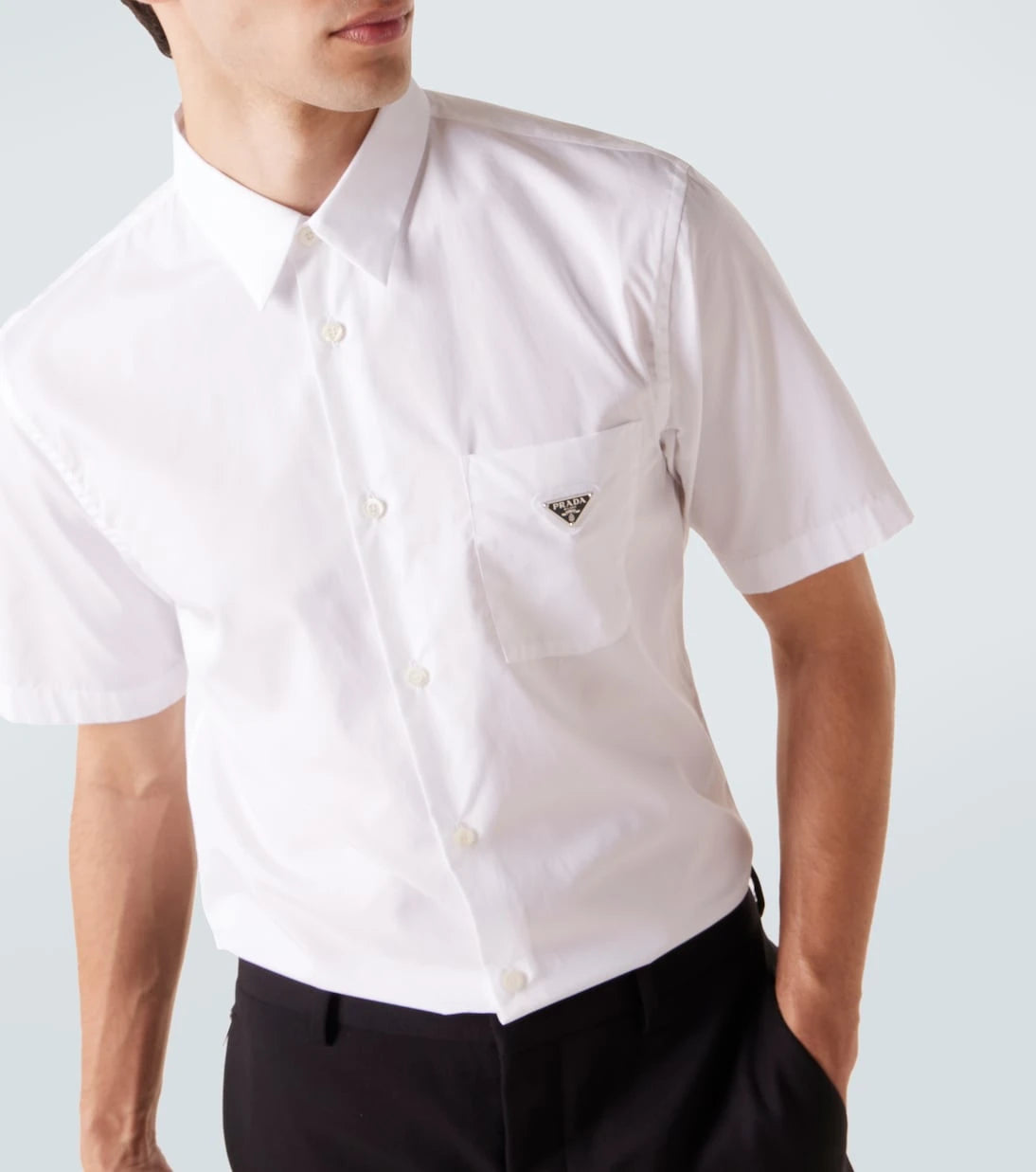 Prada - Logo cotton poplin bowling shirt