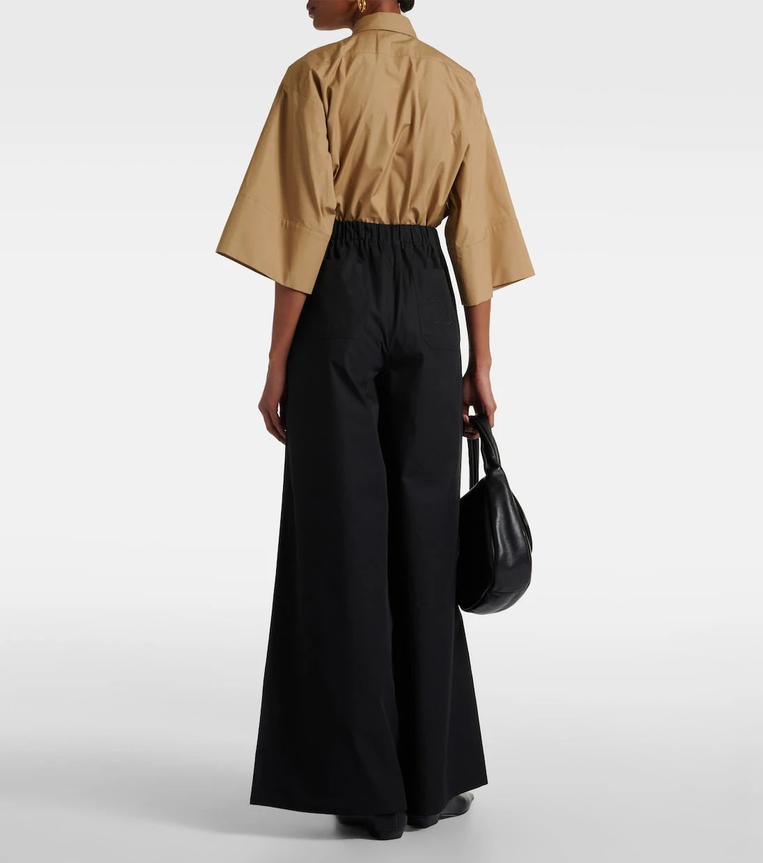 Max Mara - Navigli high-rise cotton wide-leg pants