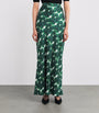Green Silk Printed Maxi Skirt