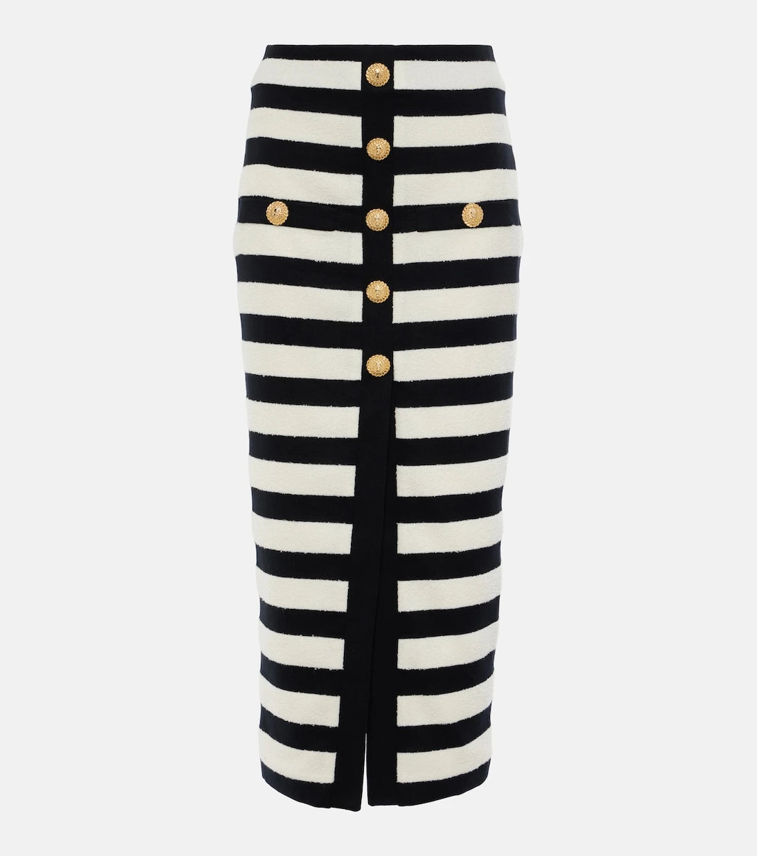 Balmain - Striped midi skirt