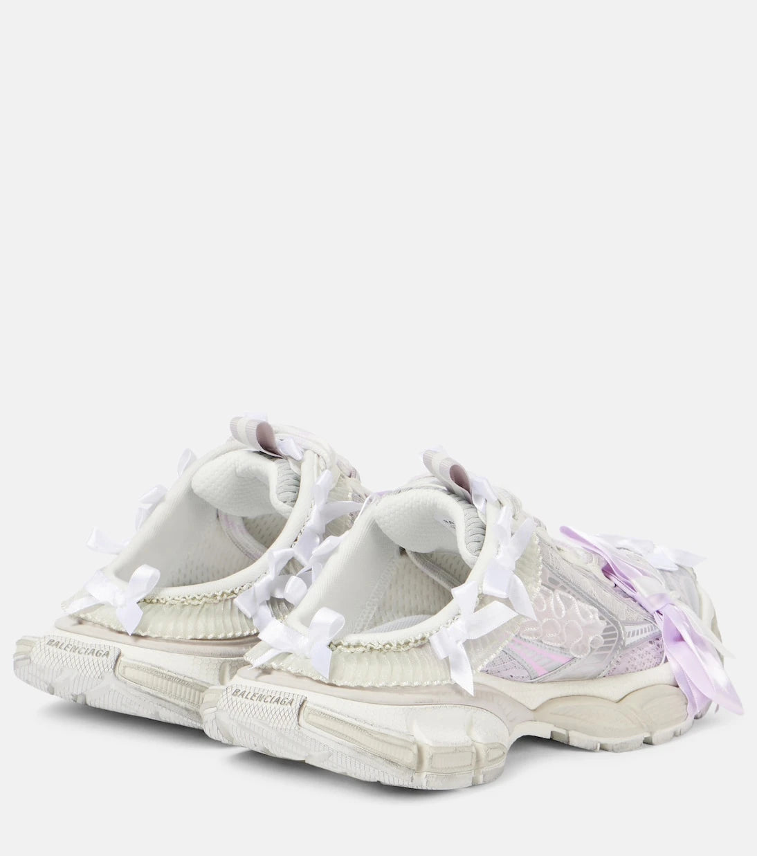 Balenciaga - حذاء مفتوح من الخلف بنعل مسطح بتفاصيل فيونكة 3XL