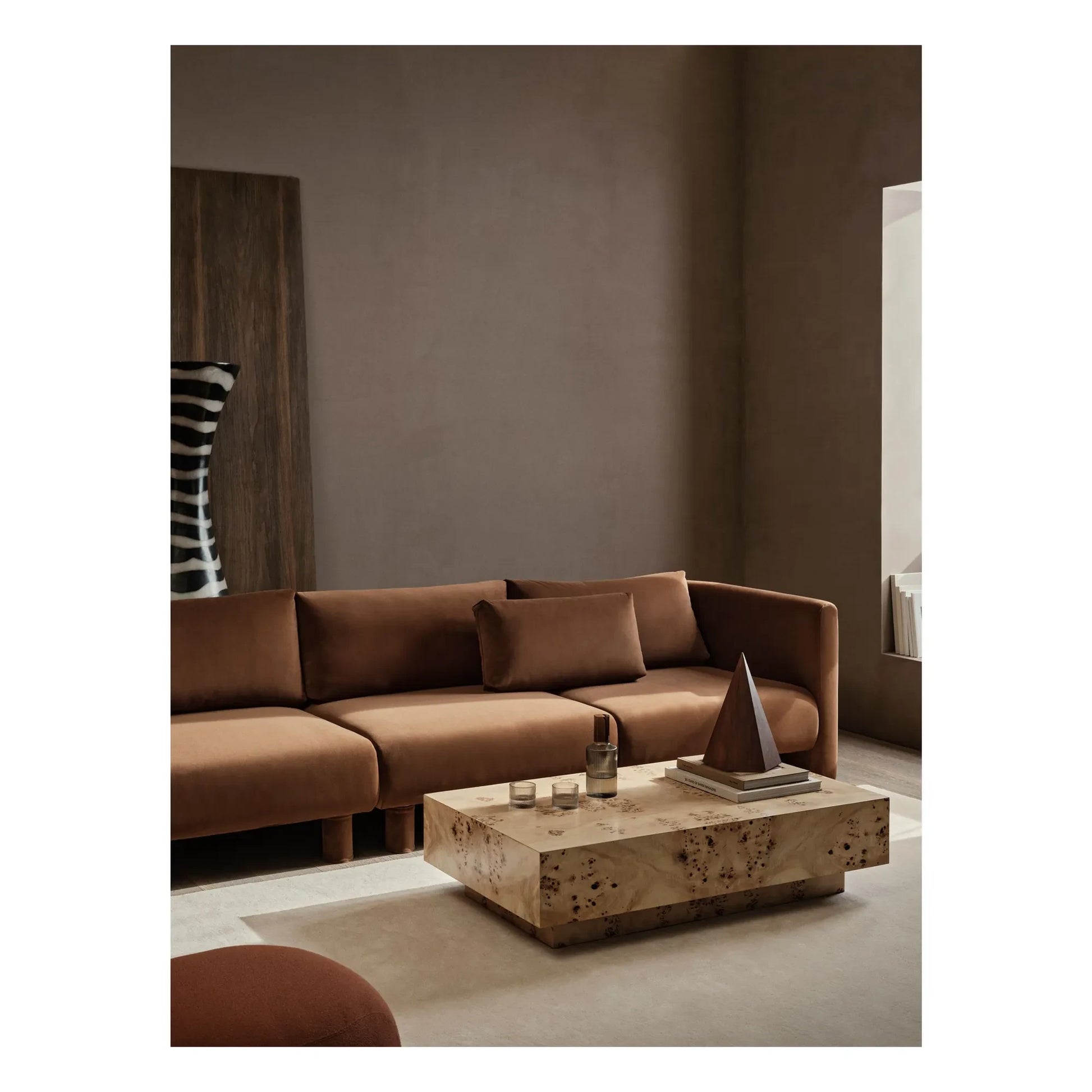 Ferm Living - Sofa Dase velvet right module | Brown
