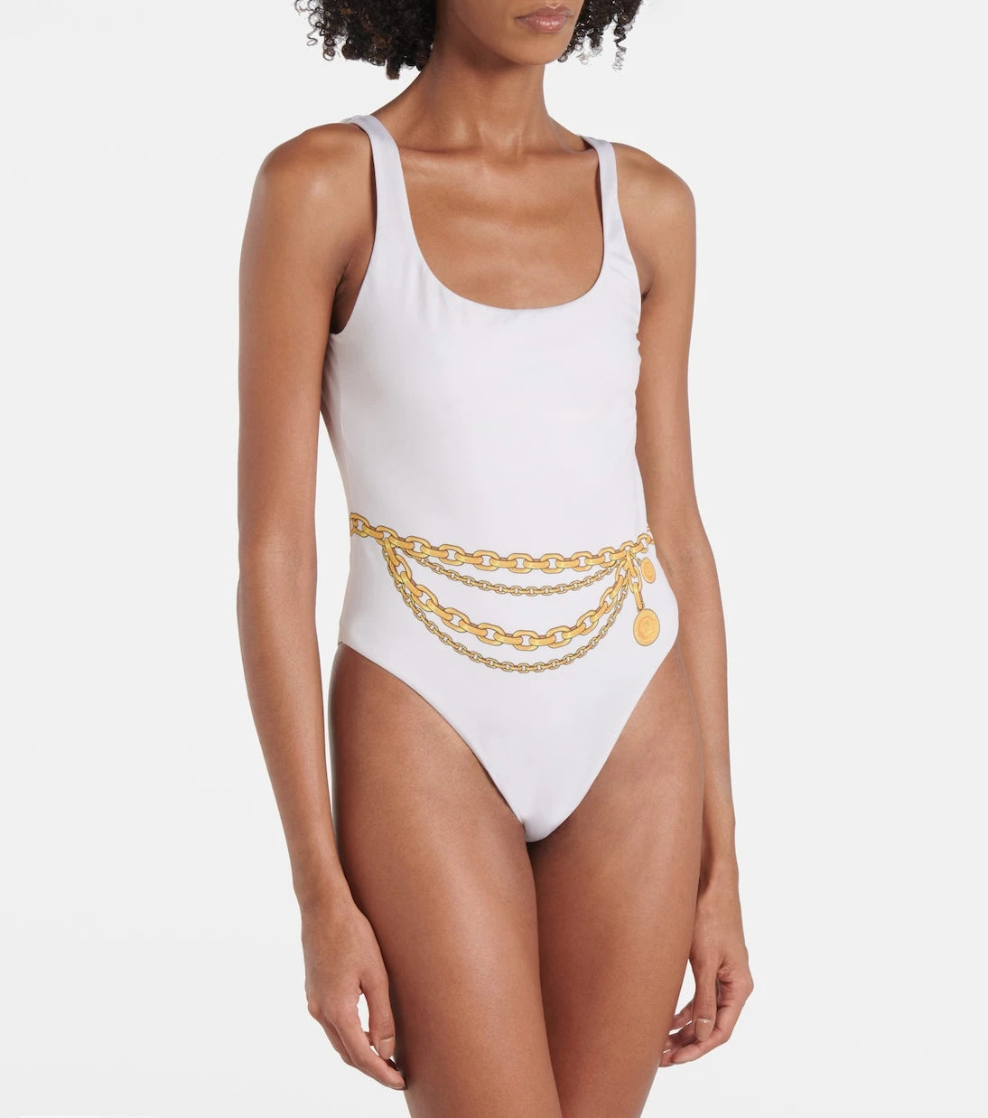 Versace - Chain-detail printed swimsuit