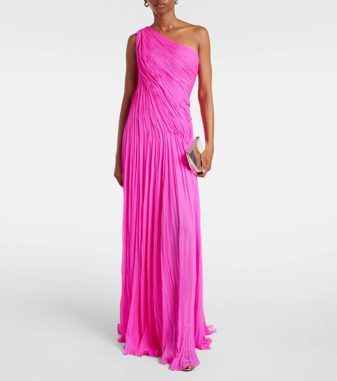 Marmar Halim - Pleated silk georgette chiffon gown