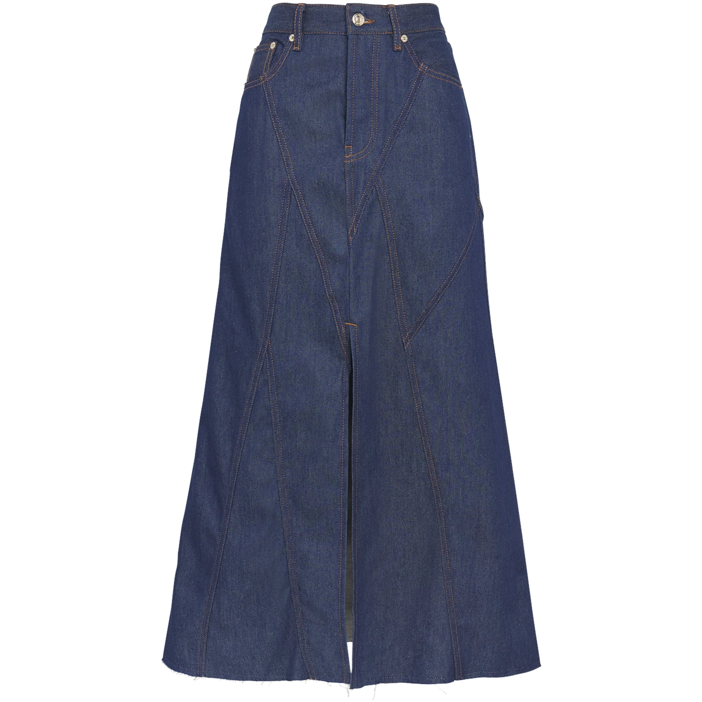 Maje Blue Denim Midi Skirt