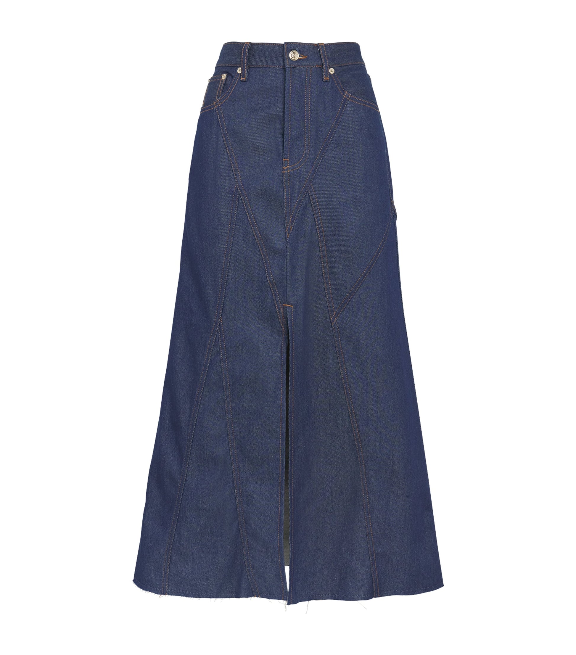 Maje Blue Denim Midi Skirt