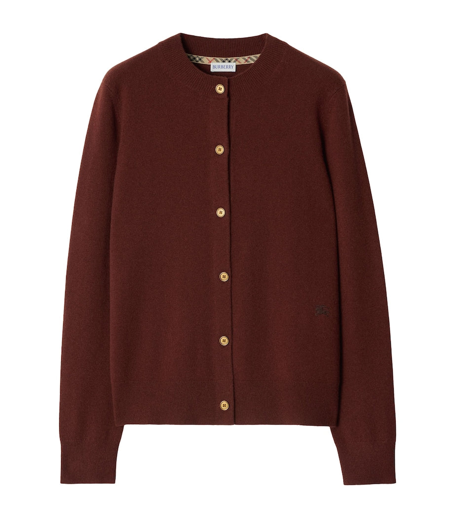 Burgundy Cashmere EKD-Embroidered Cardigan