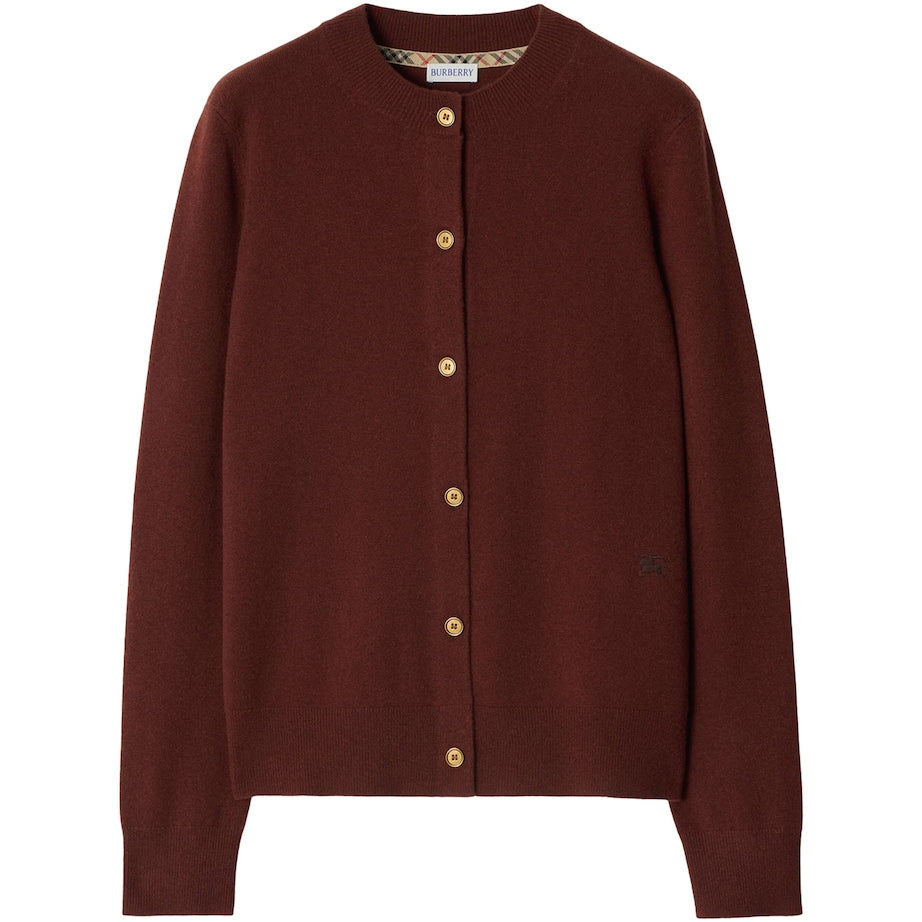 Burgundy Cashmere EKD-Embroidered Cardigan