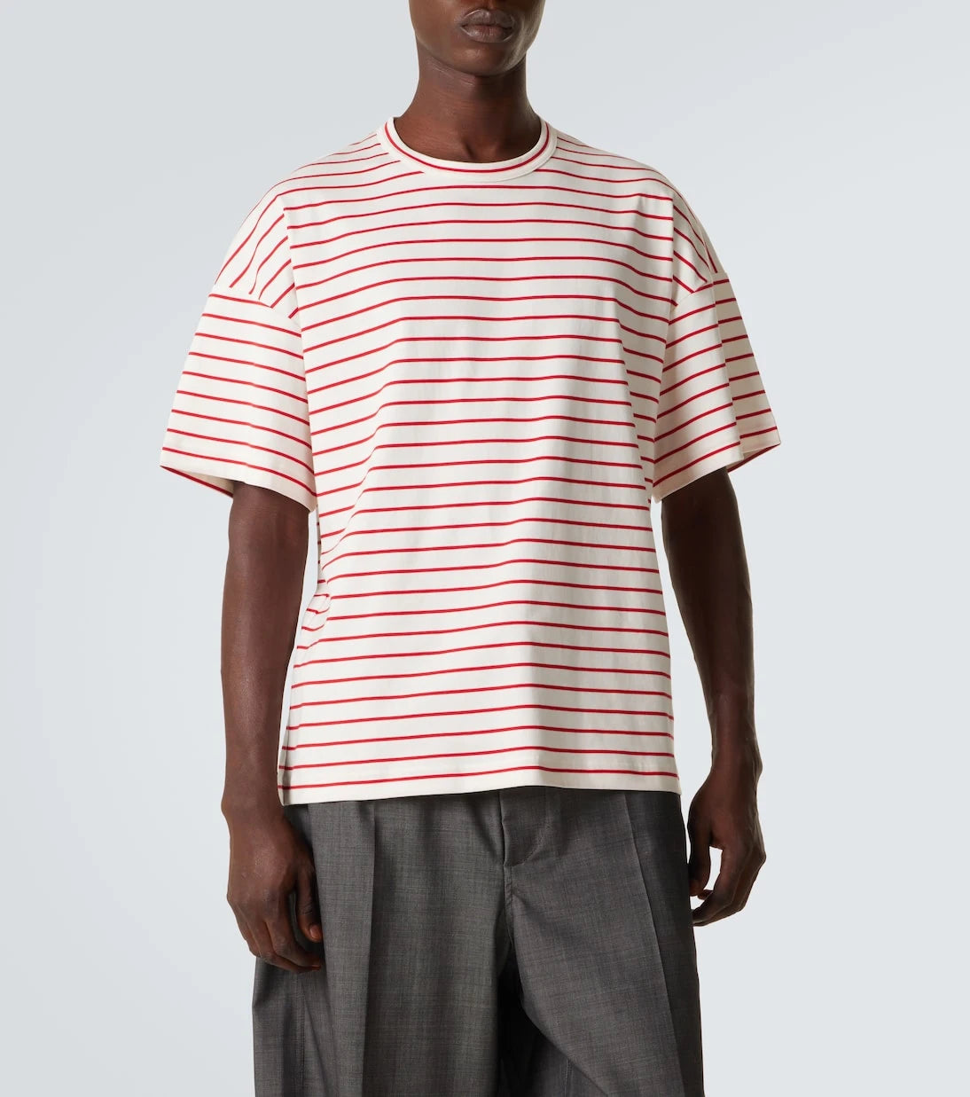 Plan C - Striped cotton T-shirt