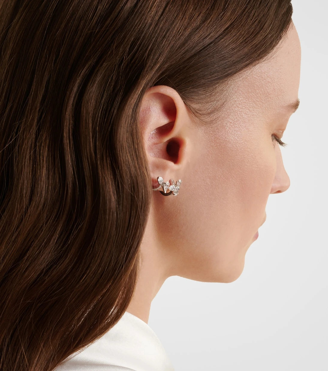 Repossi - Serti Sur Vide 18kt white gold single ear cuff with diamonds