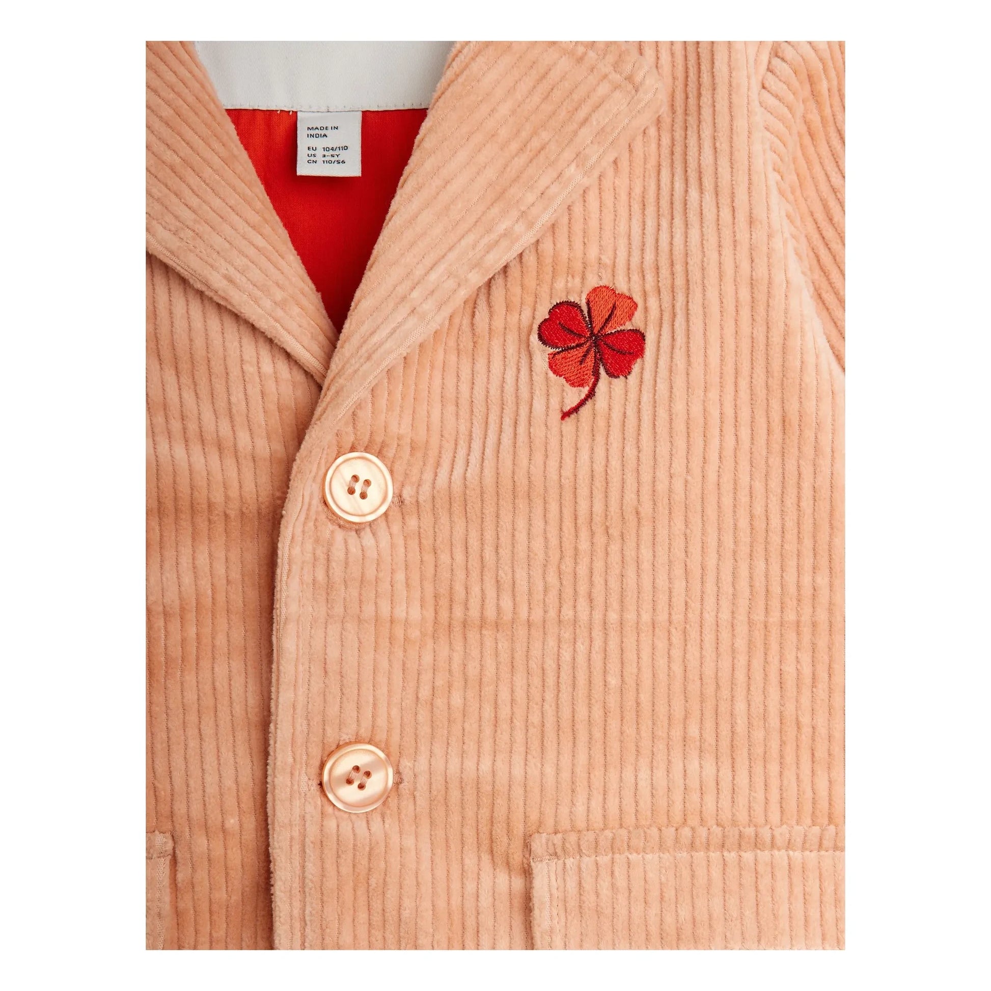 Mini Rodini - Clover Corduroy Jacket | Coral