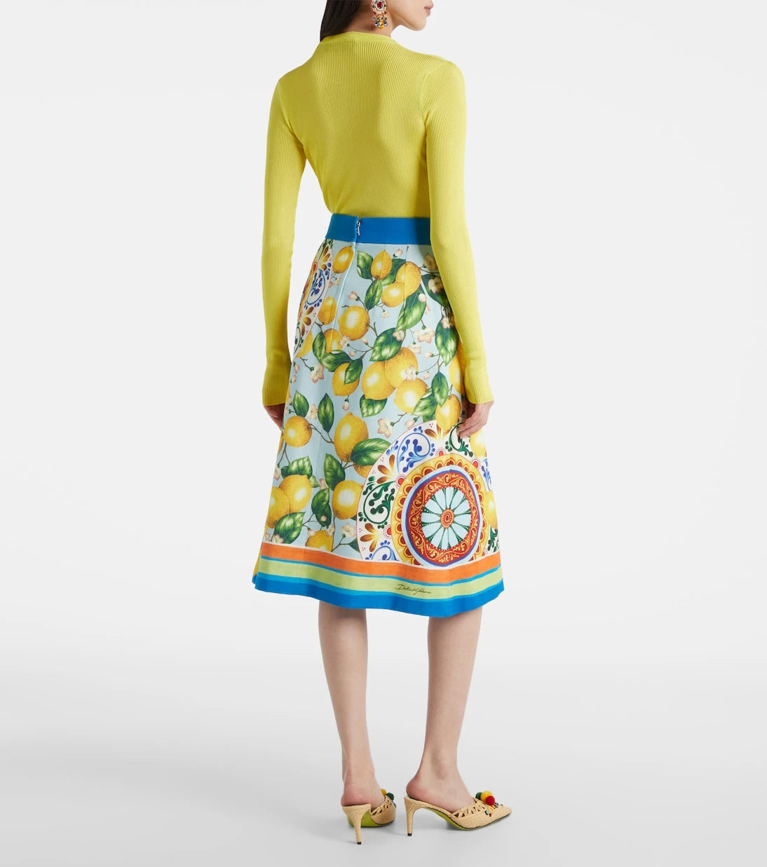 Dolce&Gabbana - Layered printed cotton-blend midi skirt