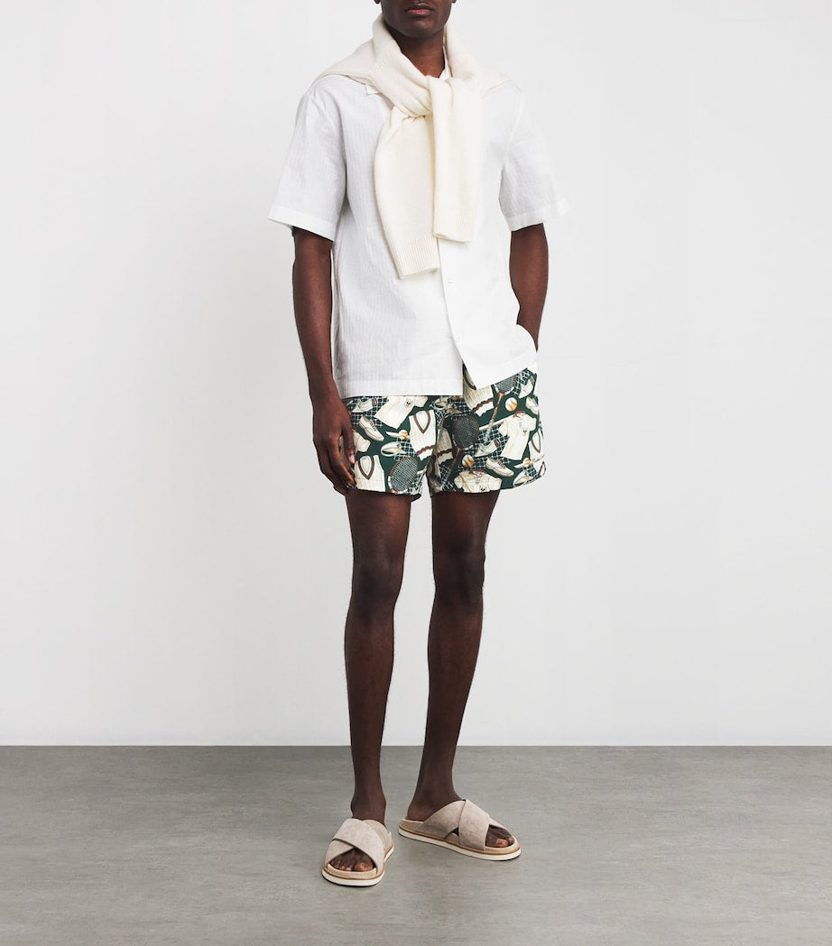 Tennis Print Amalfi Swim Shorts GREEN MULTI