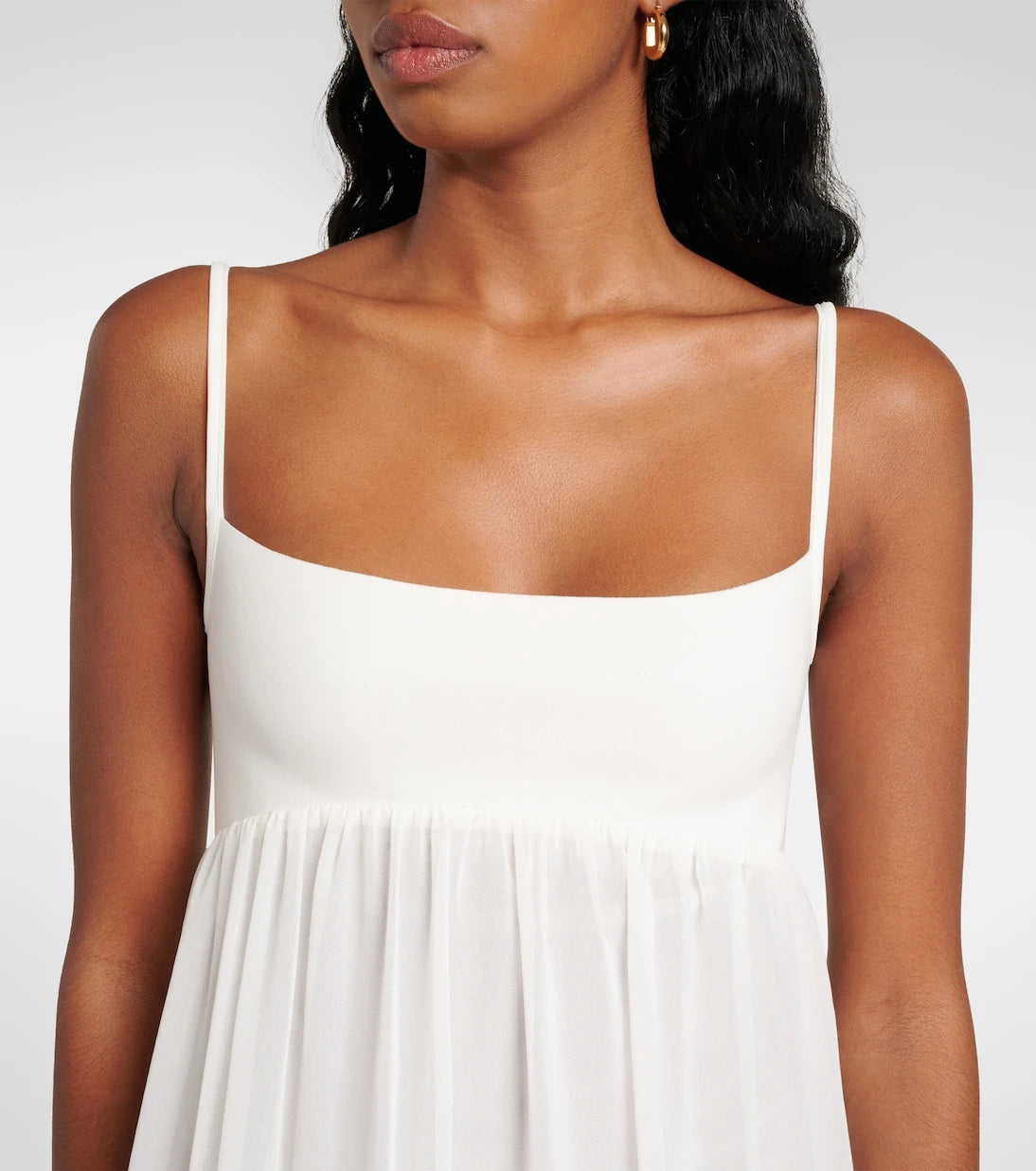 Jacquemus - Peplo jersey and muslin maxi dress