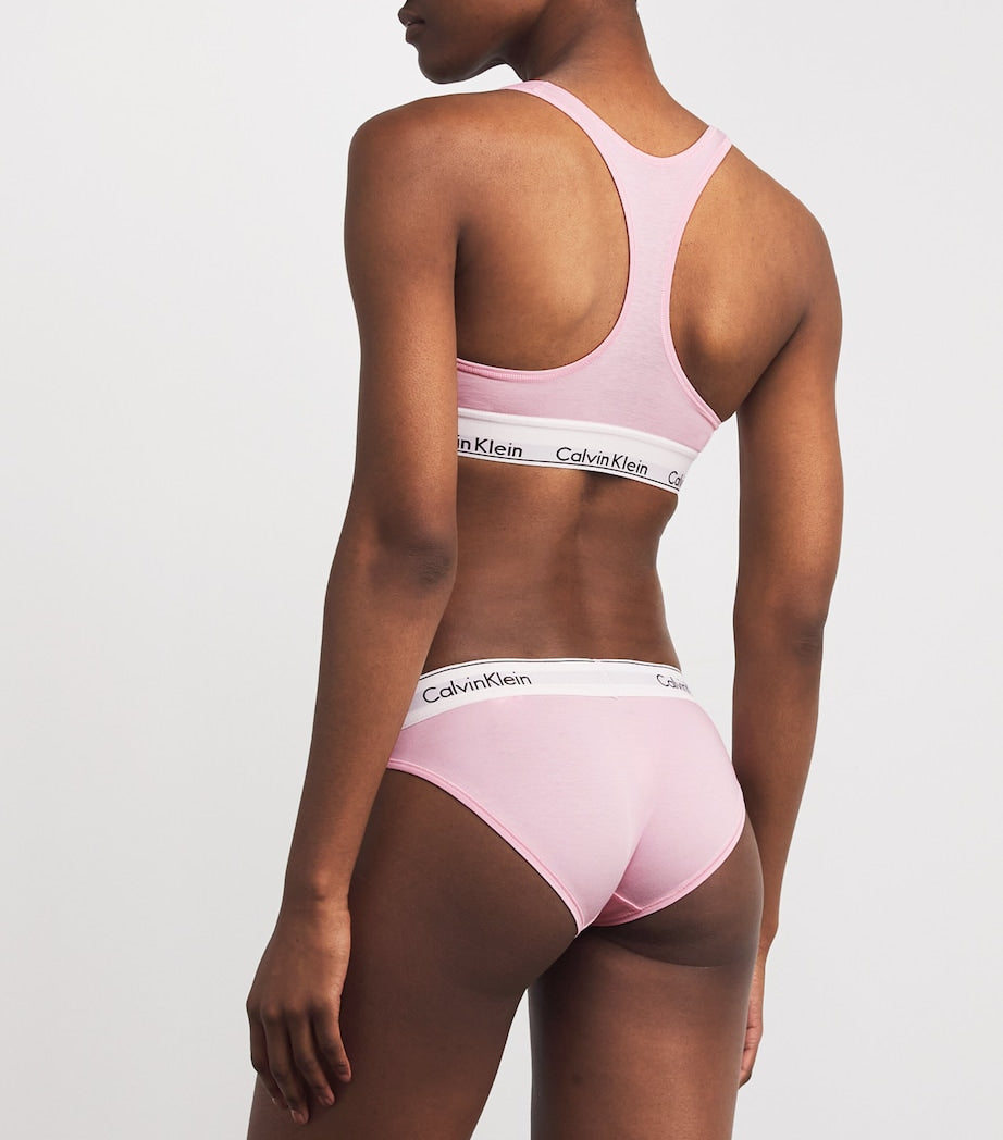 Pink Modern Cotton Logo Bikini Briefs