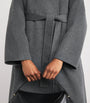 Johnstons Of Elgin Grey Cashmere Wrap Belt Long Coat
