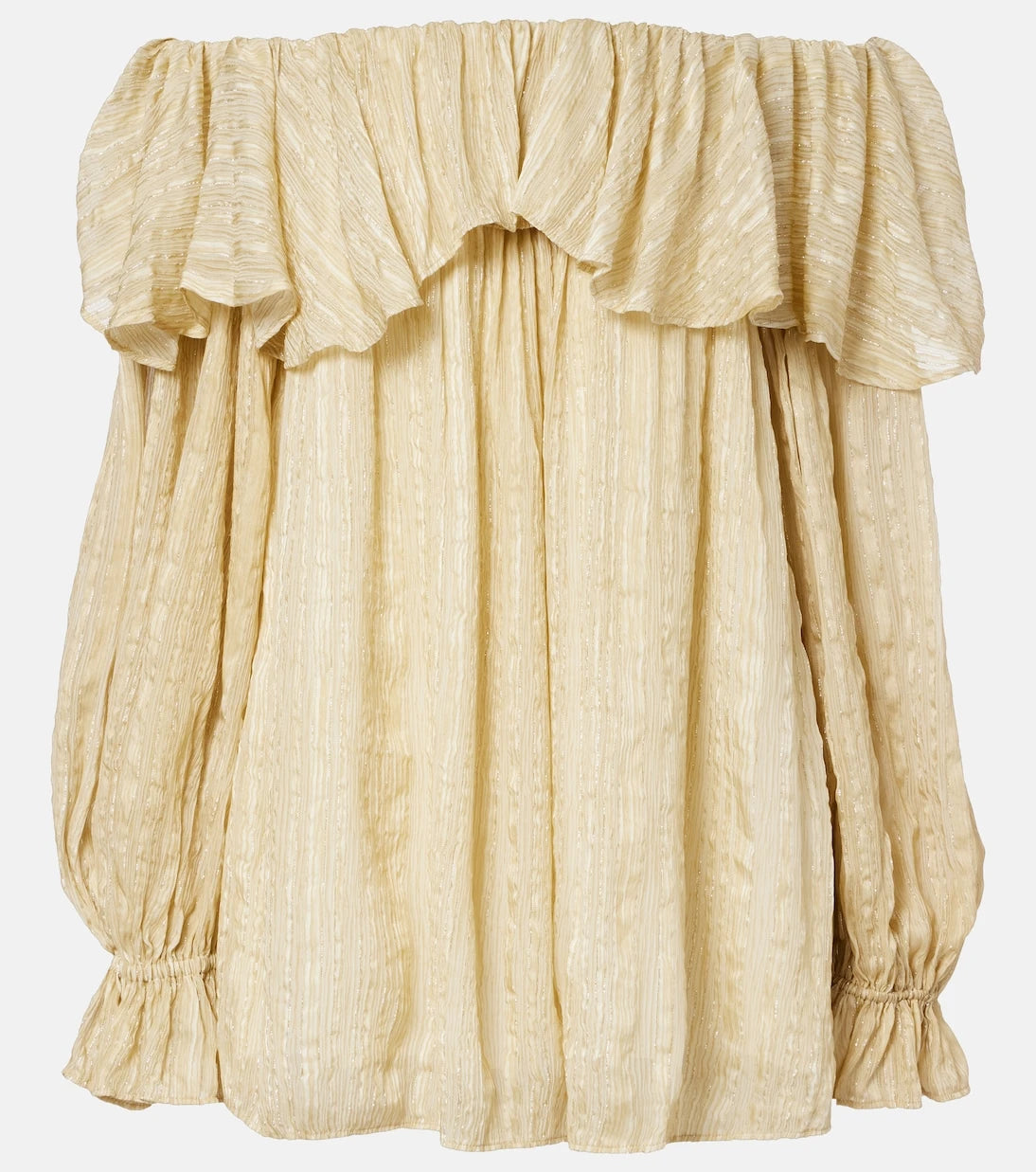 Xu Zhi - Ruffled striped silk-blend top