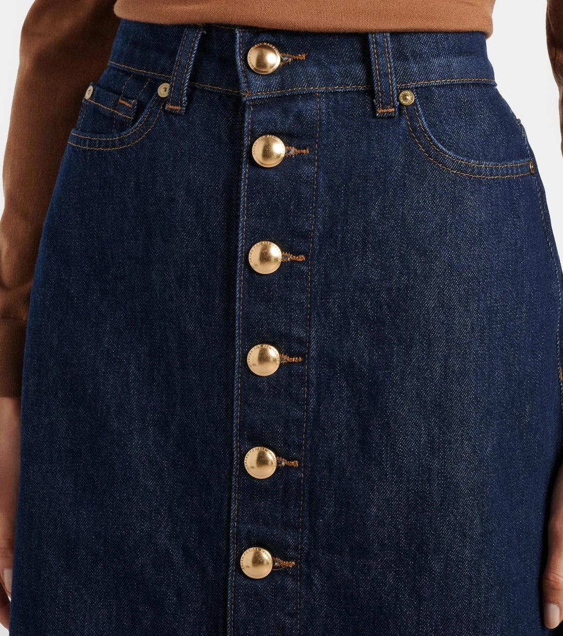 7 For All Mankind - تنورة جينز ماكسي