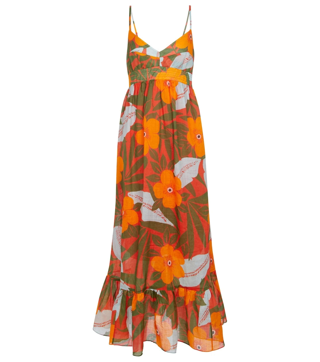 Lee Mathews - Oleander floral ramie maxi dress