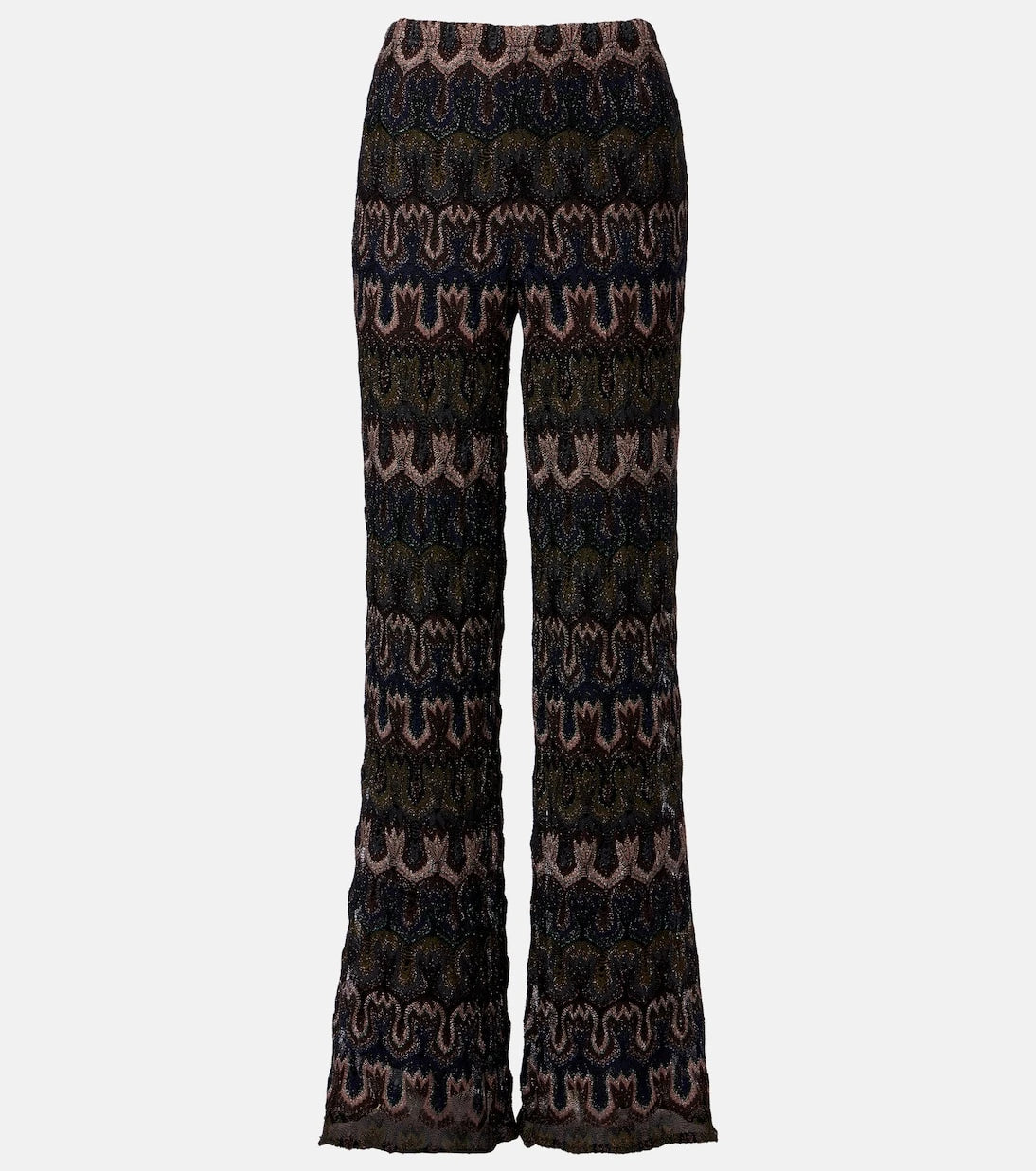 Missoni - Intarsia lamé flared pants