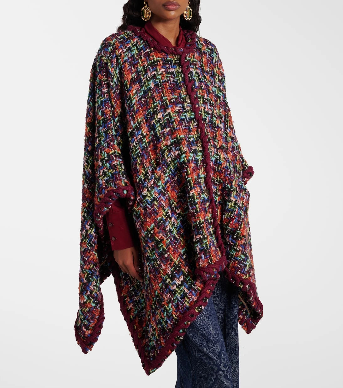 Etro - كاب من مزيج صوف الموهير والقطن التويد