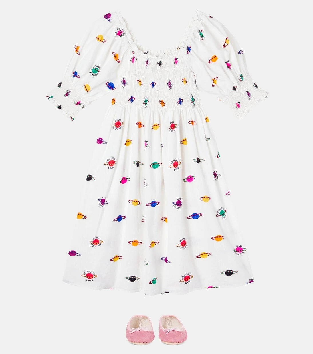 Fábula - Printed smocked cotton dress