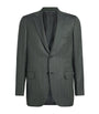 Green Cashmere-Silk Herringbone Blazer