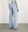 Blue Cashmere Wide-Leg Sweatpants