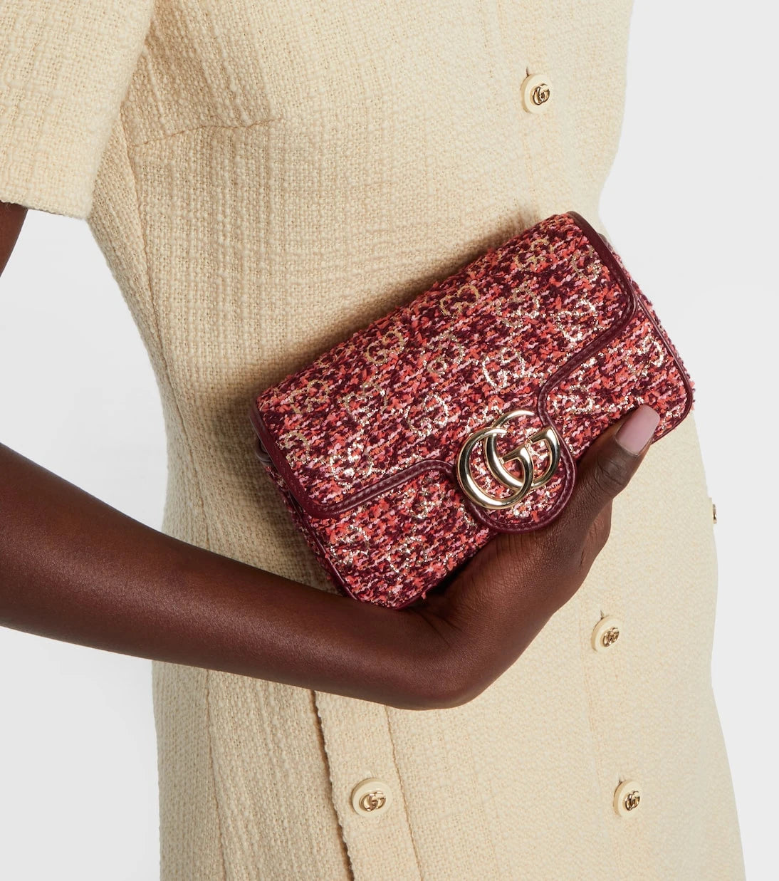 Gucci - GG Marmont Mini tweed shoulder bag