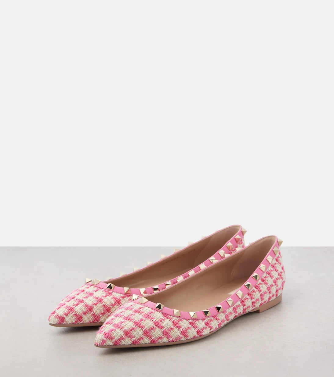 Valentino Garavani - Rockstud tweed ballet flats