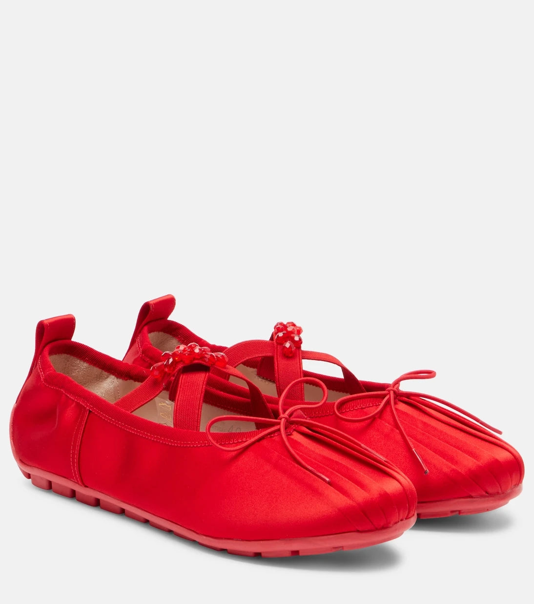 Simone Rocha - Grip işlemeli saten babetler