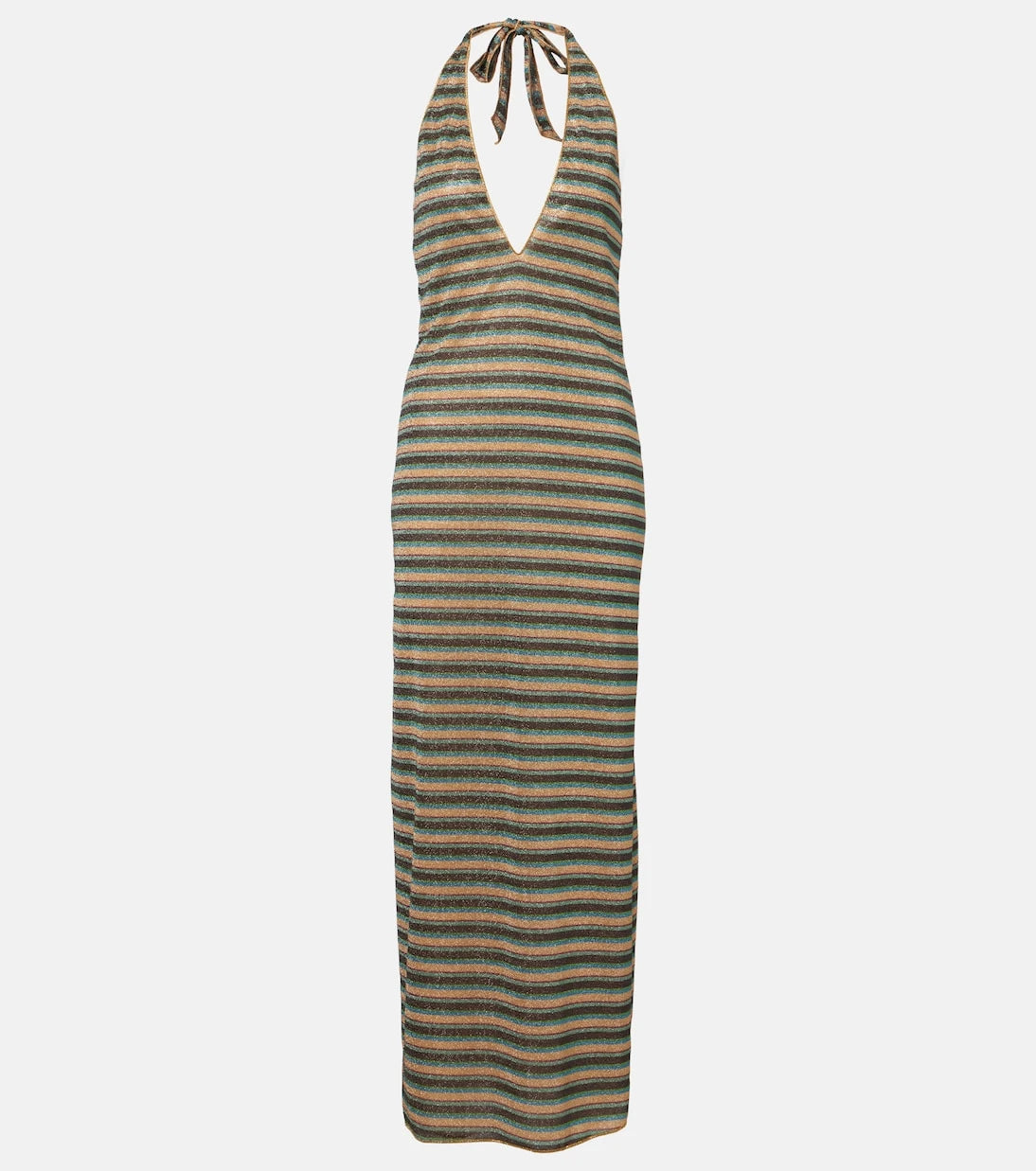 Oséree - Lumière striped halterneck maxi dress