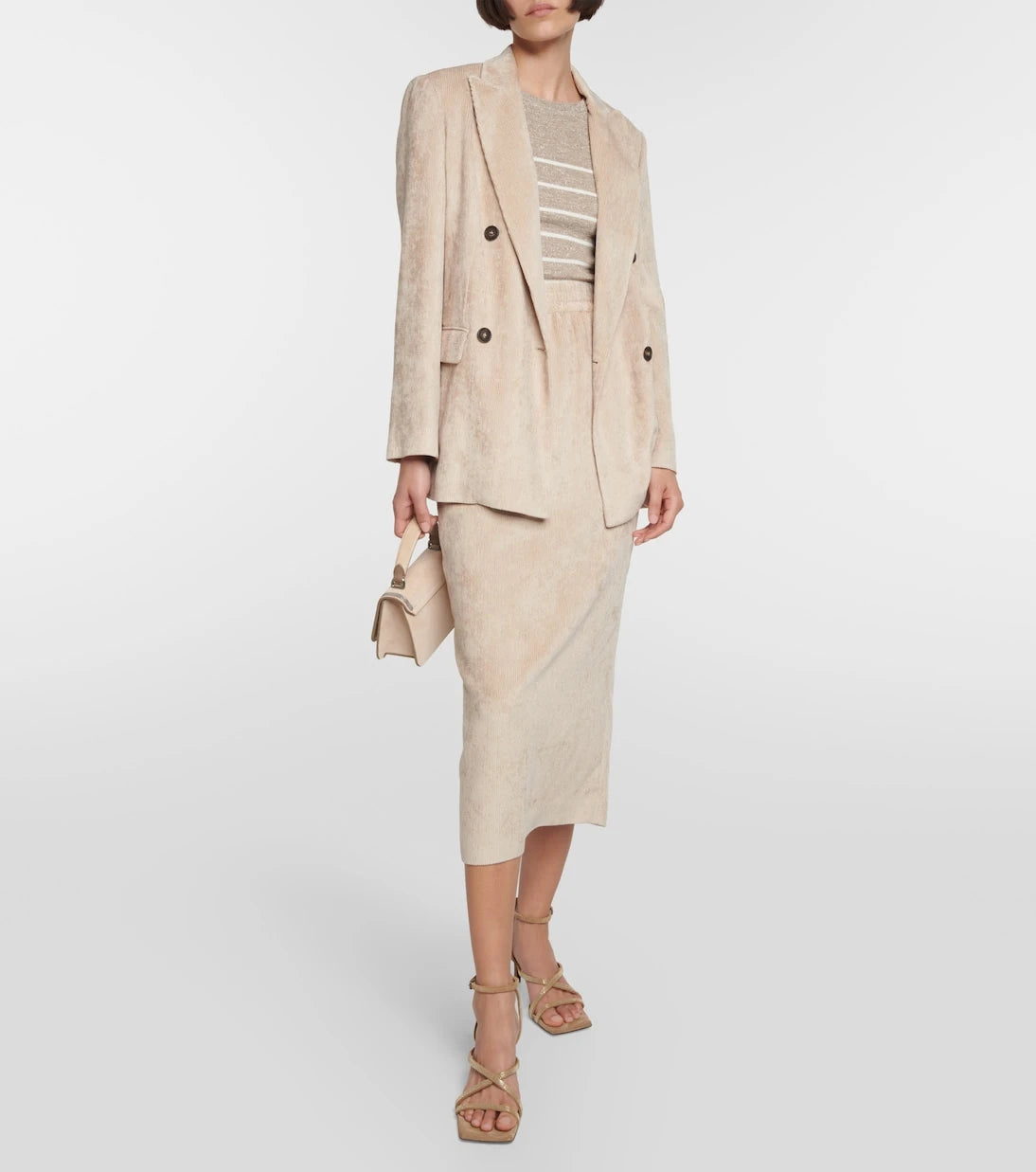 Brunello Cucinelli - Corduroy pencil midi skirt